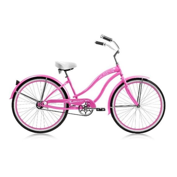 Micargi ROVER GX-F-PK 26 in. Rover Womens GX Beach Cruiser Bicycle; Pink & Pink Rim ROVER GX-F-PK - main